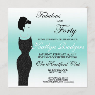 Tiara Party Fabulous und 40 40. Geburtstag Party Einladung