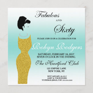 Tiara Party Fabulous und 60 60. Geburtstagsparty Einladung