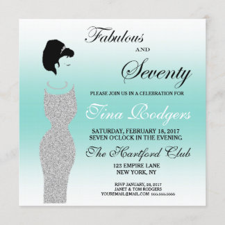 Tiara Party Fabulous und 70 70. Geburtstagsparty Einladung
