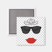 Tiara Party I Wanna Tragen My Tiara Polka Dot Part Magnet (Vorderseite/Rückseite)