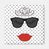 Tiara Party I Wanna Tragen My Tiara Polka Dot Part Magnet (Vorne)