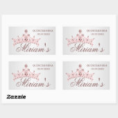 Tiara, Perlen, Edelstein in Herzform Quinceanera Rechteckiger Aufkleber (Blatt)