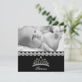 Tiara Princess Baby Birth Ankündigungen (Stehend Vorderseite)