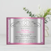 Tiara Princess Baby Shower Einladung (Stehend Vorderseite)