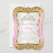 Tiara Princess Sweet 16 Pink Gold Einladung (Vorderseite)