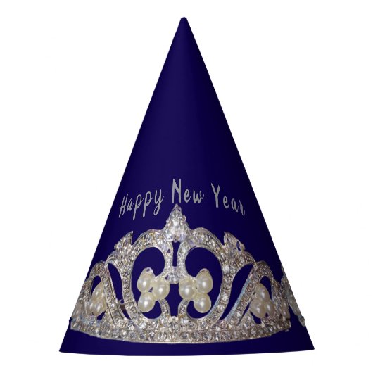 Tiara Print New Year Party Hat Partyhütchen (Vorderseite)