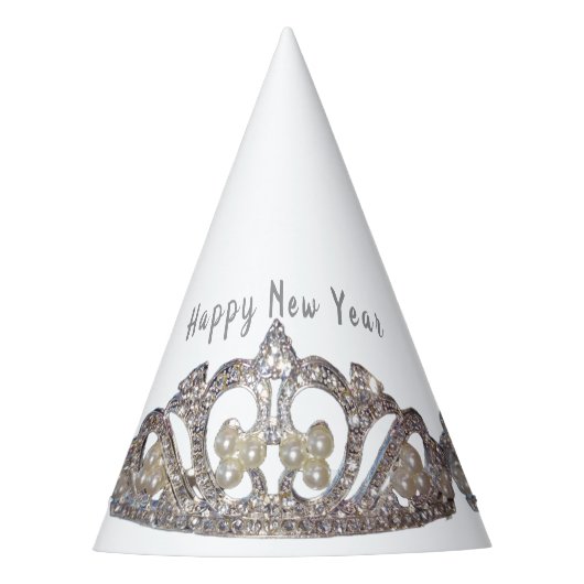 Tiara Print New Year Party Hat Partyhütchen (Vorderseite)