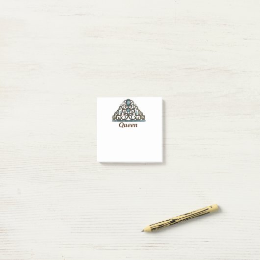 Tiara Queen Crown Post-it Klebezettel (Auf Schreibtisch)