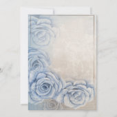 Tiara, String Lights Blue Rose Quinceañera Einladung (Rückseite)