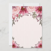 Tiara, String Lights Blume Striped Quinceañera Einladung (Rückseite)