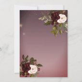 Tiara, String Lights, Burgund Rose Quinceañera Einladung (Rückseite)