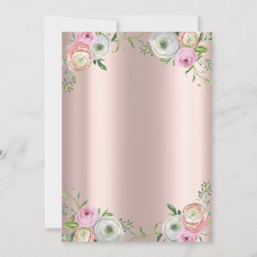 Tiara, String Lights Chic Rose Quinceañera Einladung (Rückseite)