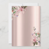 Tiara, String Lights Frühlingsblumen Quinceañera Einladung (Rückseite)