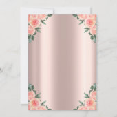 Tiara, String Lights Rose Quinceañera Einladung (Rückseite)