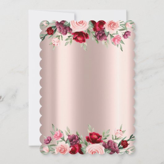 Tiara, String Lights, Rose, Rose Gold Quinceañera Einladung (Rückseite)