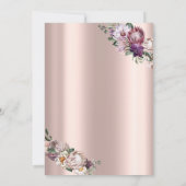 Tiara, String Lights Tropical Blume Quinceañera Einladung (Rückseite)