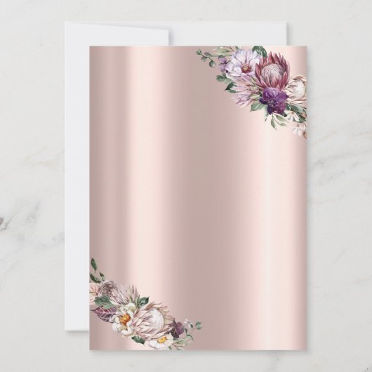 Tiara, String Lights Tropical Blume Quinceañera Einladung (Rückseite)