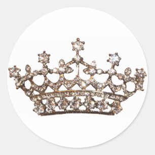 Tiara- und Edelsteinaufkleber Runder Aufkleber