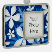 TIARE (BLAU) Rahmen-Ornament SILBER (Rechts)