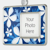 TIARE (BLAU) Rahmen-Ornament SILBER (Links)