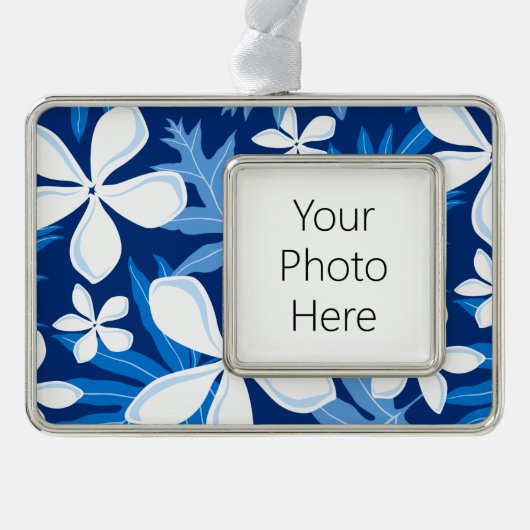 TIARE (BLAU) Rahmen-Ornament SILBER (Vorderseite)