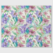 Tiare-Blumenmuster Geschenkpapier (Flach)