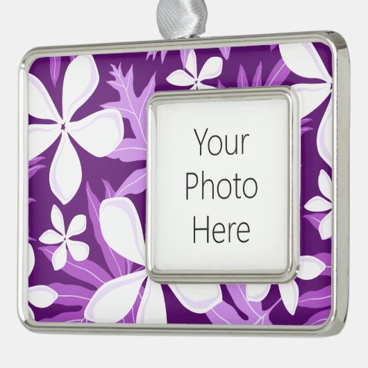 TIARE (LILA) Rahmen-Ornament SILBER (Links)