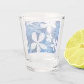 TIARE-MUSTER IN BLAU SCHNAPSGLAS (Rückseite)