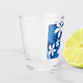 TIARE-MUSTER IN BLAU SCHNAPSGLAS (Links)