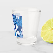 TIARE-MUSTER IN BLAU SCHNAPSGLAS (Rechts)