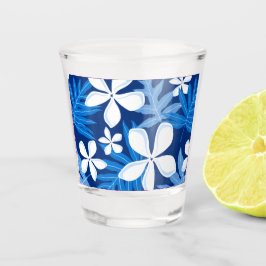 TIARE-MUSTER IN BLAU SCHNAPSGLAS