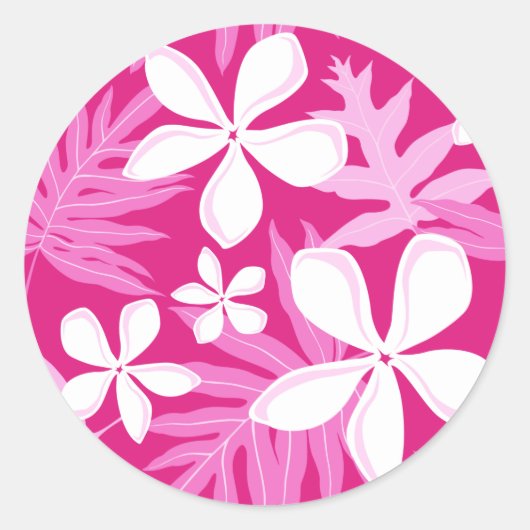 TIARE (PINK) CLASSIC ROUND STICKER (Vorderseite)