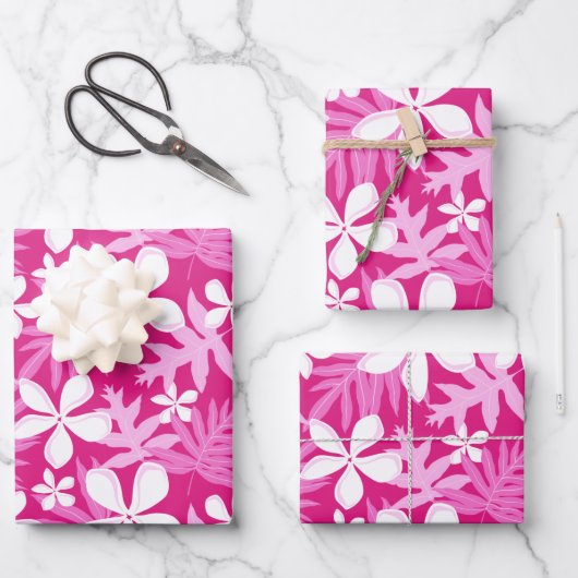 TIARE (WARNPINK) GESCHENKPAPIER SET (Vorderseite)