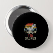 Tiasaurus T Rex Dinosaur Familie Matching Button (Vorne & Hinten)