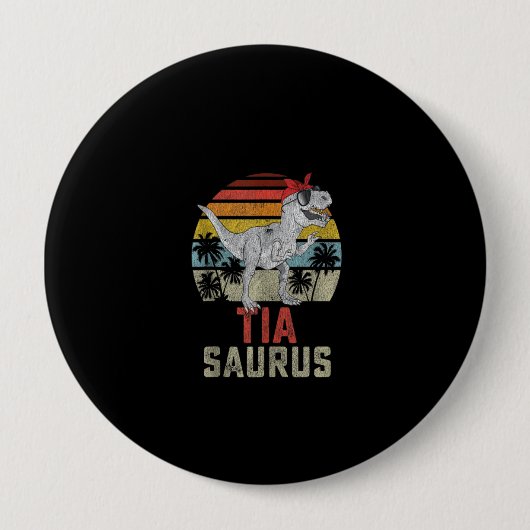 Tiasaurus T Rex Dinosaur Familie Matching Button (Vorderseite)