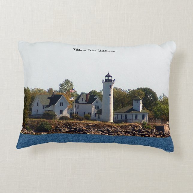 Tibbetts Point Lighthouse Akzent Kissen (Rückseite)