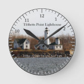 Tibbetts Point Lighthouse clock Runde Wanduhr (Vorderseite)