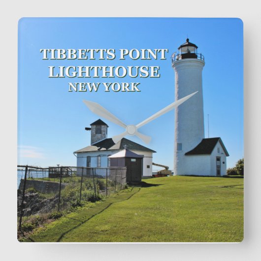 Tibbetts Point Lighthouse, New York Quadratische Wanduhr (Vorderseite)