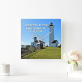 Tibbetts Point Lighthouse, New York Quadratische Wanduhr (Zuhause)