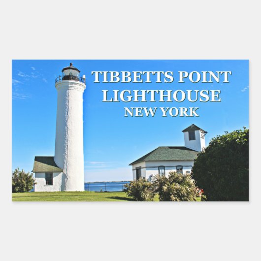 Tibbetts Point Lighthouse, New York Rechteckiger Aufkleber (Vorderseite)