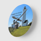Tibbetts Point Lighthouse, New York Round Clock Runde Wanduhr (Winkel)