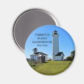 Tibbetts Point Lighthouse, New York Round Magnet (Vorderseite/Rückseite)