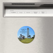 Tibbetts Point Lighthouse, New York Round Magnet (In Situ (Geschirrspüler))