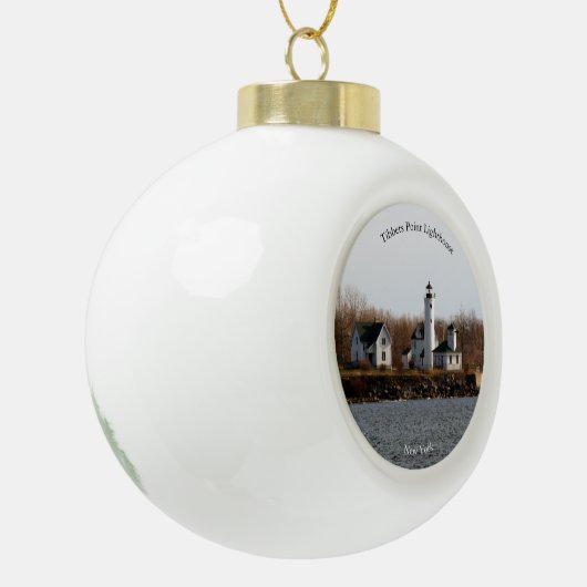 Tibbetts Point Lighthouse-Ornament Keramik Kugel-Ornament (Links)
