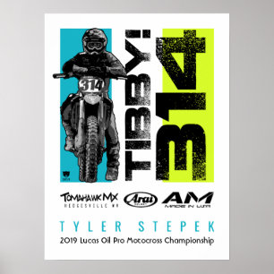 Tibby 314 MX Motocross Motorrad-Fernfahrrad Poster
