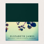 Tiber Blue Green Heart Leaf Visitenkarten (Außenseite Aufgefaltet)