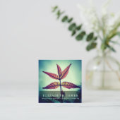 Tiber Blue Orange Star Leaf Nature Quadratische Visitenkarte (Stehend Vorderseite)