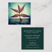 Tiber Blue Orange Star Leaf Nature Quadratische Visitenkarte (Vorne/Hinten)