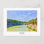 Tiber River Rome, Italien Aquarellmalerei Postkarte (Vorderseite)