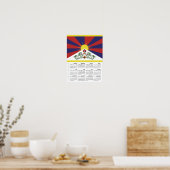 Tibet 2026 Calendar, Large, Tibetan Flag Poster (Küche)